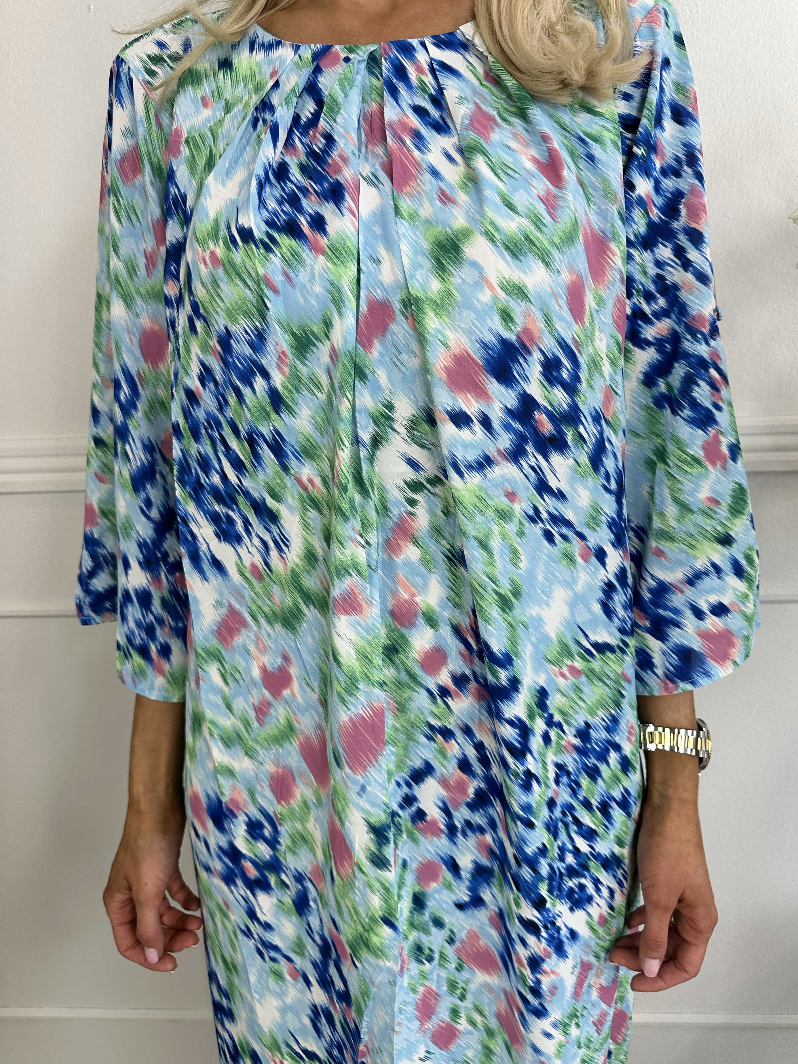 Gigi - Mångfärgad mönstrad tunikaklänning